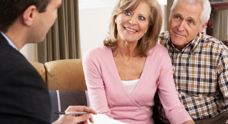 couple discuss their pension and finances